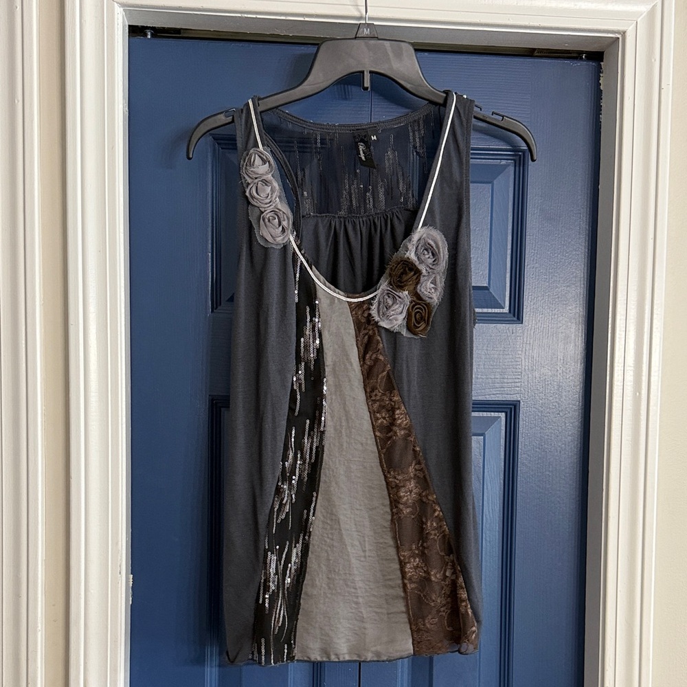 BKE Boutique Mixed Material Boho Tank Y2K l Women’s Size M